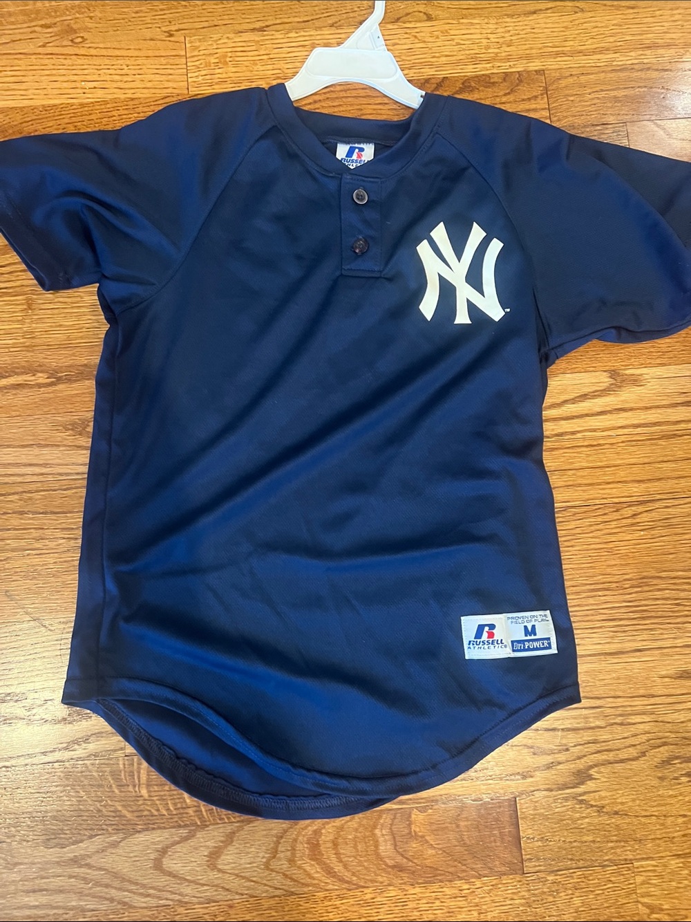 Russell Athletic Navy New York Yankees Youth Henley Practice Jersey